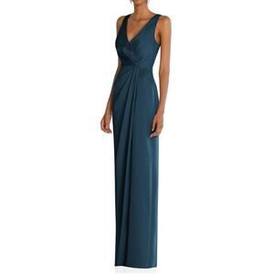 NWOT After Size Formal Gown DRAPED TULIP BRIDESMAID DRESS Size 22 W‎ Blue